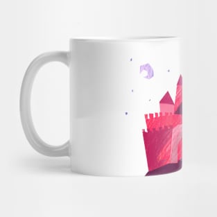 Pink Village on a Hill Mug